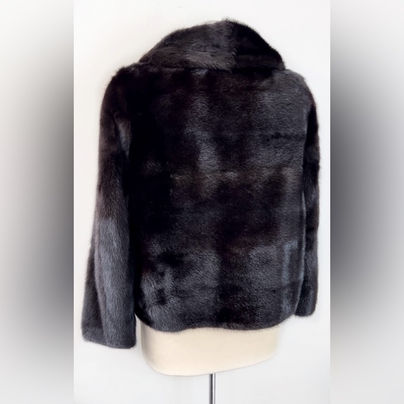 Vintage 1960s Saks Fifth Avenue Revillon Black Mink Jacket Women’s Size 2 Bridal - Picture 4 of 16
